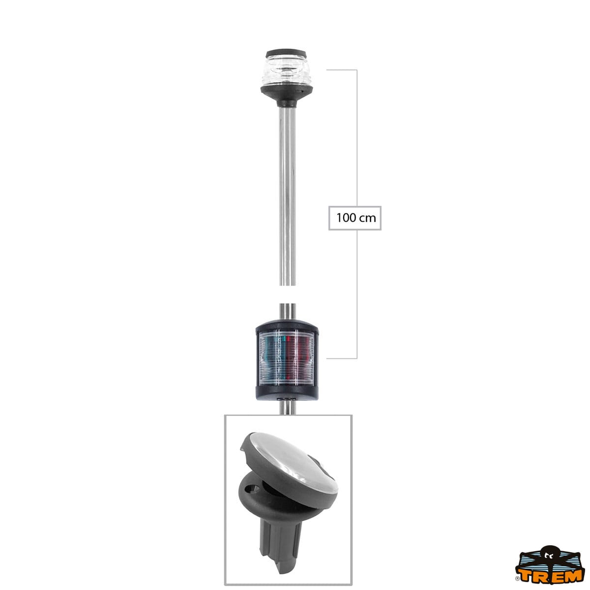Asta fanale 360° a led Easy led estraibile