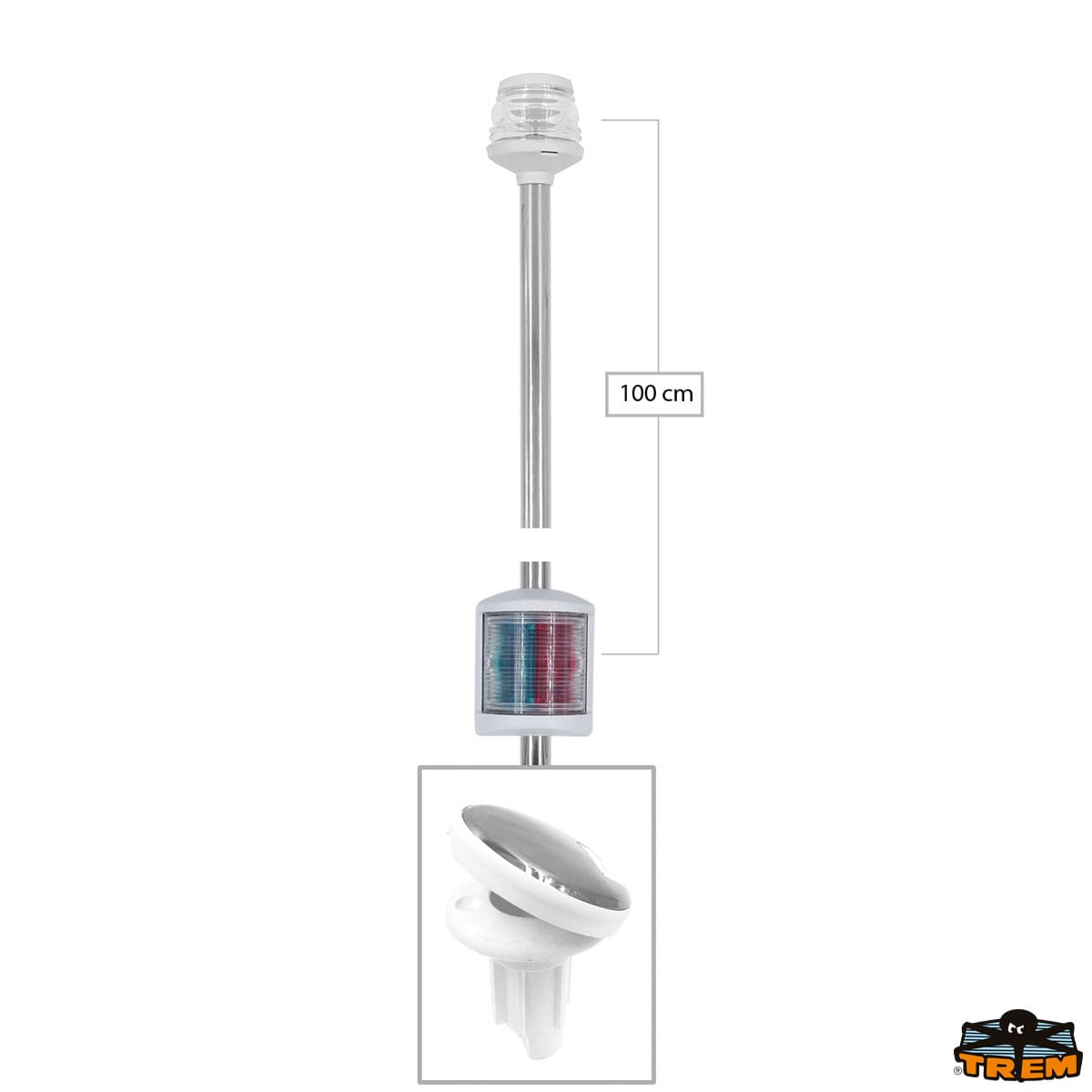 Asta fanale 360° a led Easy led estraibile